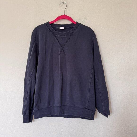 FITFLOP Made in Italy Small Navy Cotton Long Sleeves Ribbed Side Sweatshirt - Picture 7 of 7